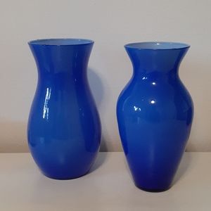Beautiful Electric Blue Matching Vases